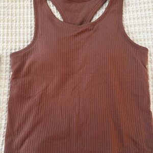 Lululemon Athletica Brown Ribbed Sleeveless Tank Top
